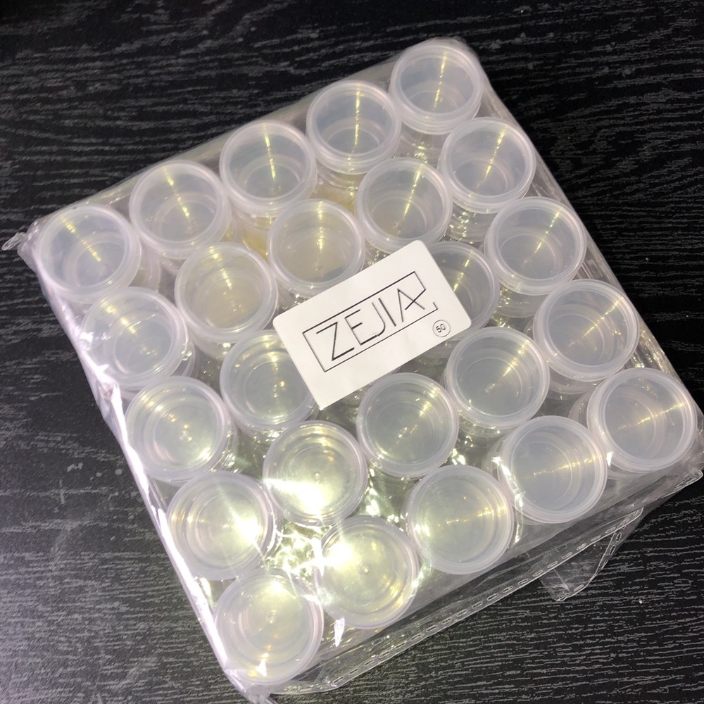 Clear cosmetic sample plastic jars with lids 5g 50 pcs